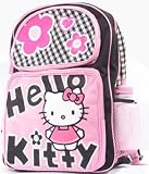 Hello Kitty Black Large 16 Backpack with Water Bottle