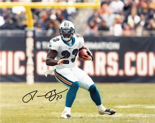 Ronnie Brown Signed / Autographed Miami Dolphins Football 8x10 Photo