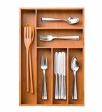 Seville Classics Bmb17033 18-Inch by 11.8-Inch by 2-Inch Large Bamboo Utensil Tray