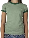 Bella Girl Short Sleeve Heather Ringer T-Shirt. 9050
