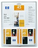 HP No. 45 Twin Pack Black Inkjet Print Cartridges (51645A, C6650AN)