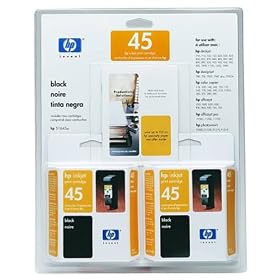 HP No. 45 Twin Pack Black Inkjet Print Cartridges (51645A, C6650AN)