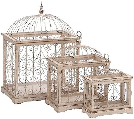 A Nation 63385 Wood Metal Bird Cage, Set of 3