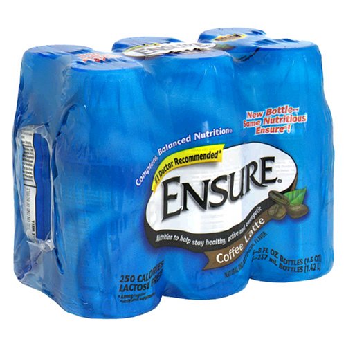 Ensure Complete Balanced Nutrition Drink, Coffee Latte, 24 - 8 Fluid Ounce Bottles