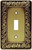 Brainerd 64049 Paisley Single Toggle Switch Wall Plate / Switch Plate / Cover, Tumbled Antique Brass