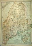 c1902 MAP MAINE AMERICA MOUNT DESERT ISLAND PORTLAND