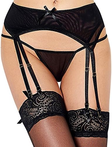 Pkman™Sexy Women's Garter Belt Double Layered Mesh[Adjust Belt][Easy Clip]