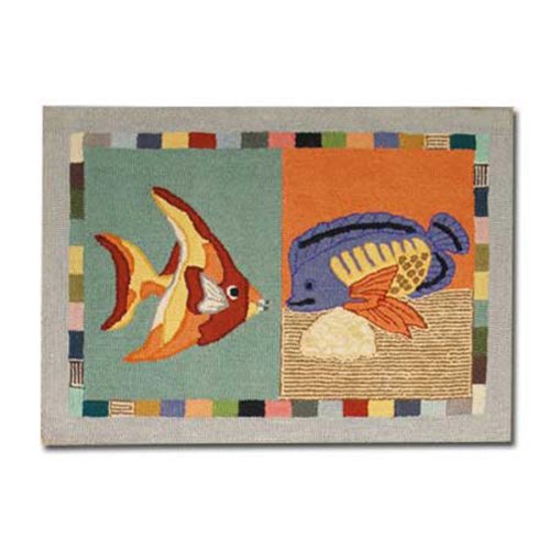 Patch Magic Extra Small Ocean Schools Rectangular Rug, 24-Inch by 36-Inch