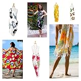 Ladies' Hawaiian Sarong by 1 World Sarongs in Purple/Pink/White