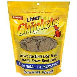 Durango Chiplets Dog Treats, Original Liver, 16-Ounce Pouches (Pack of 3)