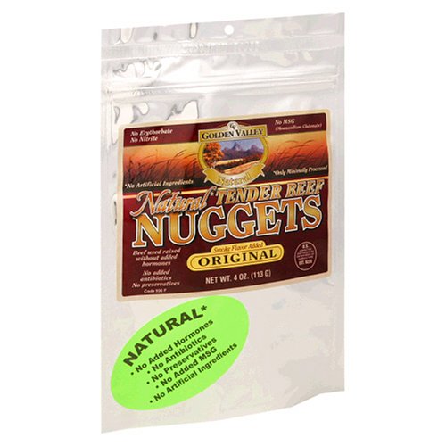 Golden Valley Natural Tender Beef Nuggets, Original, 4-Ounce Pouches (Pack of 8) by Golden Valley Natural