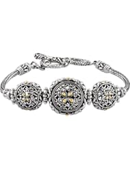 Sterling Silver and 18K Yellow Gold Bracelet -- LIFETIME WARRANTY