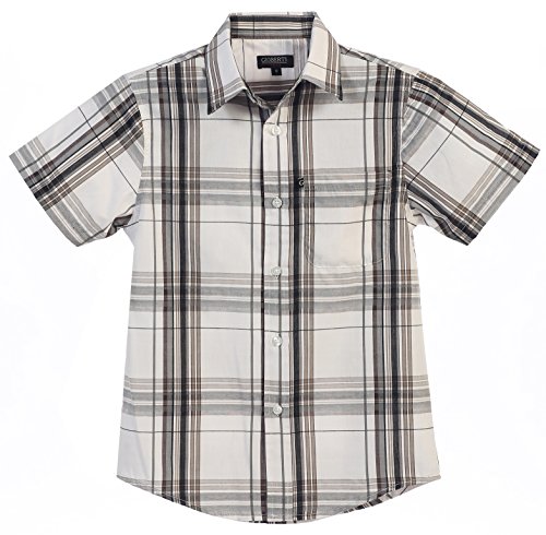 Gioberti Boys Casual Plaid Checked Short Sleeve Button Down Shirt