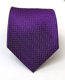 100% Silk Woven Solid Plum Herringbone Tie