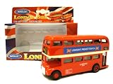 London Red Double Decker Bus Die Cast Model - Pull Back Go Action
