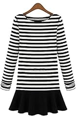  Knit Striped Print  Ball Gown  Dress