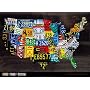 USA Map II Art Poster Print by Aaron Foster, 36x26