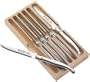 Sabatier Laguiole 6-Piece Steak Knife Set in Wood Storage Tray, Stainless Steel