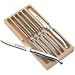 Sabatier Laguiole 6-Piece Steak Knife Set in Wood Storage Tray, Stainless Steel