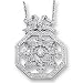Ladies Antique Style Octagon Pave Prong Diamond Necklace
