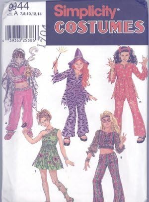 Simplicity Costumes pattern 9944 Hippie, Genie, Witch, Sprite girl's size A 7-14