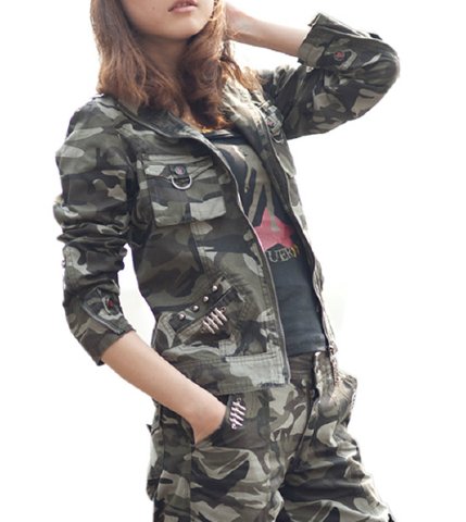 2-4160006 (レディス 迷彩ジャケット） ジャケット レディスジャケット 迷彩 迷彩柄 アーミー Army フルジップ スウェット ジャケット ダンス 衣装 BBOY HIOHP dance Bboy レオパード ブレザー ステージ衣装 bigbang 韓流 hiphop B系 渋谷 原宿 ロック バンドレディス迷彩 ジャケット レディス ジャケット アメカジ系 サロン系 キレカジ系