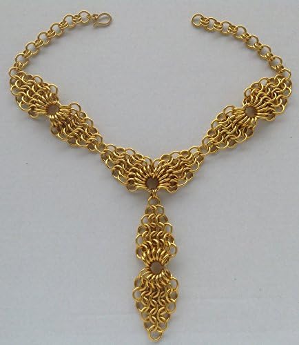 Chainmaille Goldtone Angel Wings Necklace by 10Cube Art Chainmail