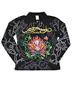 Ed Hardy Flaming Skull Long-sleeved Polo (Sizes 8  12)
