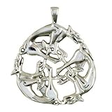 Celtic Dogs - Pendant Necklace Sterling Silver