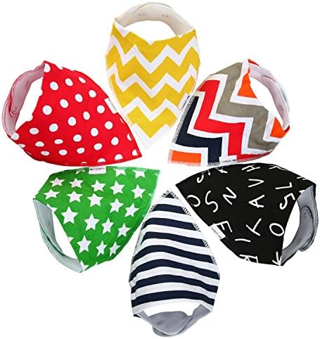 Baby Bandana Burp Bibs for Drooling and Teething 6 Pack Gift Set by CheekyTummy (Unisex) ...