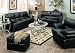 Leather Sofa Set - 4 Piece in Black Leather - Coaster