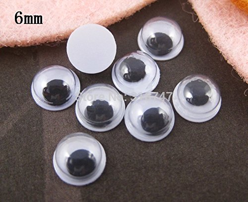 3/4/6/7/10/15/20mm Moving Eyes Plastic Wiggling Eyes( Not-adhesive) for Doll Toy Accessories (2*1000pcs 6mm)