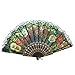 uxcell Plastic Ribs Cut Out Floral Print Summer Folding Hand Fan