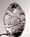 Crystal Egg Shaped Paperweight- Pinwheel, 9 cm height, PW