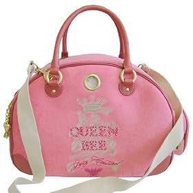 Juicy Couture Rhinestone Queen Bee Terry Pet Dog Carrier Bag Tote Pink