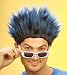 Perücke Unisex Herrenperücke Techno Rave blau blue Wig 80er 90er Party Schlager