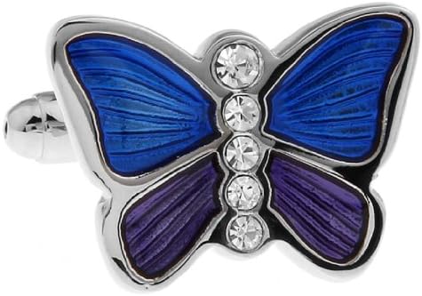 LBFEEL Classic Crystal Cufflinks for Mens Jewelry the Butterfly Design with Box