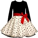Bonnie Jean Girls 2-6x Stretch Velvet Top To Drop Waist Organza Skirt With Flocking And Glitter