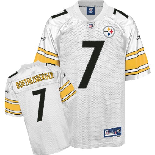 Reebok Pittsburgh Steelers Ben Roethlisberger Premier White Jersey Large