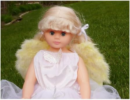 FashionWings (TM) Yellow Tweety Bird Macaw Parrot Chicks Hen Costume Feather Angel Wings for 6-12 Months Baby Toddlers.