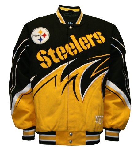 NFL Men's Pittsburgh Steelers Slash Jacket (Black/Gold, Large)