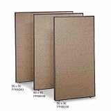 Office Partition - Taupe Frame Tan Fabric - 66H X 48W