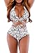 Pink Queen Women's No Support High Waist Criss Cross Vintage Bikini Set L