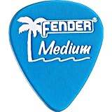 Fender 351 California Clears Guitar Picks, 12 Pack, Lake Placid Blue, Medium