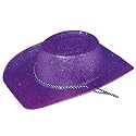 Hen Night Purple Glitter Cowboy Hat