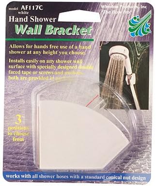 whedon products af117c 3 Position, White, Plastic, Wall Bracket, For Use With A Hand Shower System