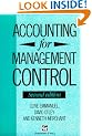 Accounting for Management Control (The Chapman & Hall Series in Accounting & Finance)