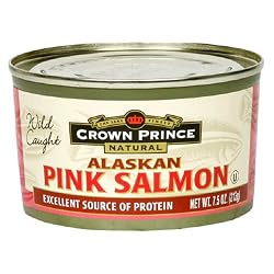 Crown Prince Natural Alaskan Pink Salmon, No Salt Added, 7.5-Ounce Cans (Pack of 12)