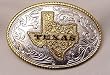 TEXAS STATE STERLING SILVER/GOLD PLATED  BELT BUCKLE