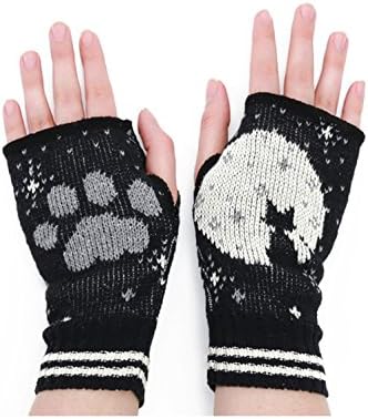 Green 3 Apparel Recycled Cat in Moon USA-Made Handwarmers (Black)